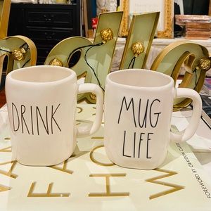 Rae Dunn set of 2 coffee mugs